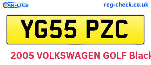 YG55PZC are the vehicle registration plates.