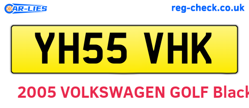 YH55VHK are the vehicle registration plates.