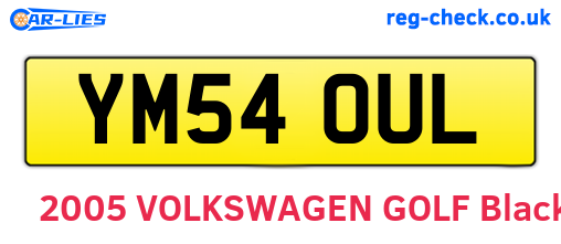 YM54OUL are the vehicle registration plates.