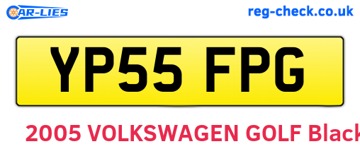 YP55FPG are the vehicle registration plates.