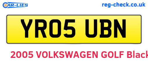 YR05UBN are the vehicle registration plates.