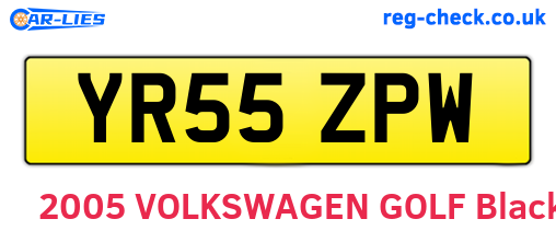 YR55ZPW are the vehicle registration plates.