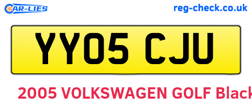YY05CJU are the vehicle registration plates.