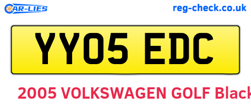YY05EDC are the vehicle registration plates.