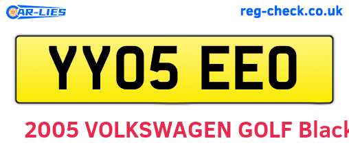 YY05EEO are the vehicle registration plates.