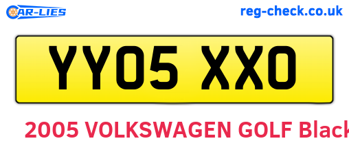 YY05XXO are the vehicle registration plates.