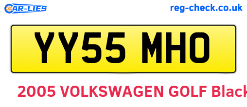 YY55MHO are the vehicle registration plates.