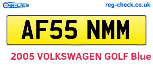 AF55NMM are the vehicle registration plates.