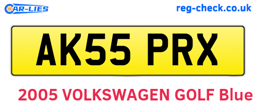 AK55PRX are the vehicle registration plates.