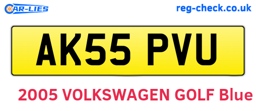 AK55PVU are the vehicle registration plates.