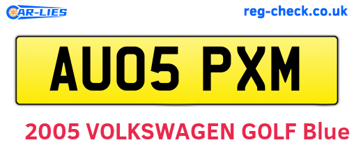 AU05PXM are the vehicle registration plates.