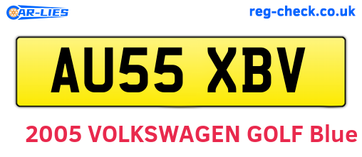 AU55XBV are the vehicle registration plates.
