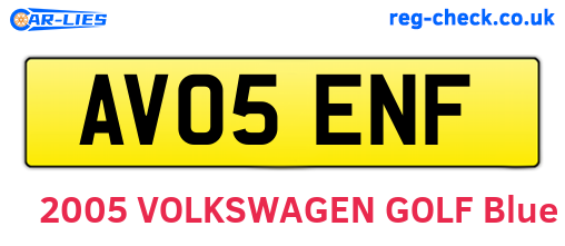 AV05ENF are the vehicle registration plates.