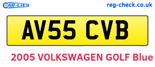 AV55CVB are the vehicle registration plates.