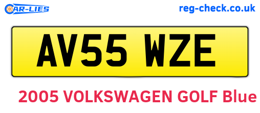 AV55WZE are the vehicle registration plates.