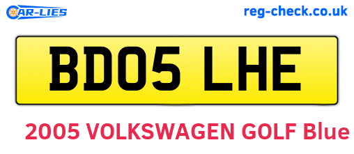 BD05LHE are the vehicle registration plates.