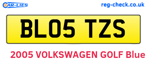 BL05TZS are the vehicle registration plates.