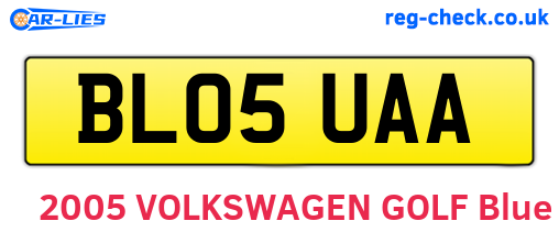 BL05UAA are the vehicle registration plates.