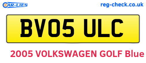 BV05ULC are the vehicle registration plates.