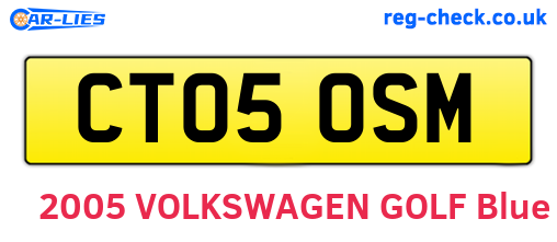 CT05OSM are the vehicle registration plates.