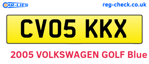 CV05KKX are the vehicle registration plates.