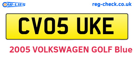 CV05UKE are the vehicle registration plates.