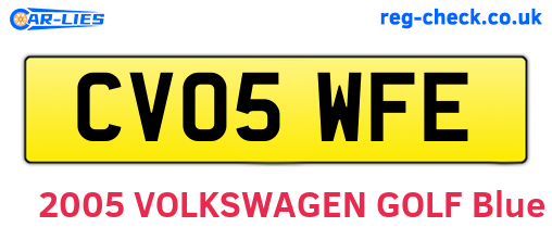 CV05WFE are the vehicle registration plates.