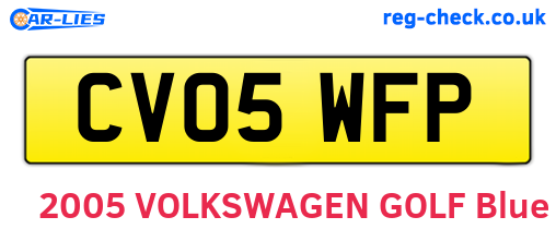 CV05WFP are the vehicle registration plates.