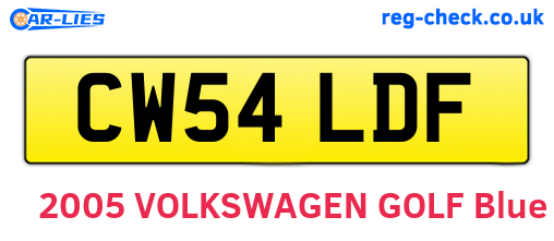 CW54LDF are the vehicle registration plates.