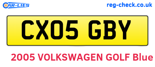 CX05GBY are the vehicle registration plates.