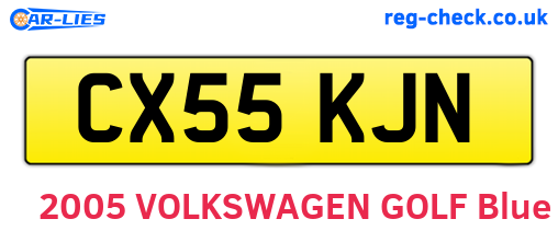 CX55KJN are the vehicle registration plates.