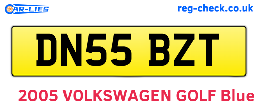 DN55BZT are the vehicle registration plates.