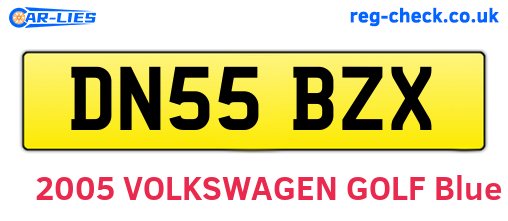 DN55BZX are the vehicle registration plates.