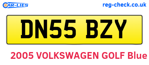 DN55BZY are the vehicle registration plates.