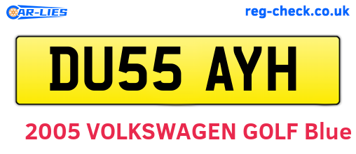 DU55AYH are the vehicle registration plates.
