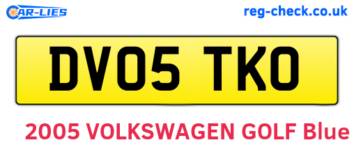 DV05TKO are the vehicle registration plates.