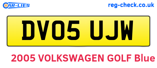 DV05UJW are the vehicle registration plates.