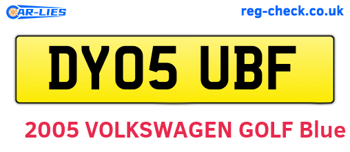 DY05UBF are the vehicle registration plates.