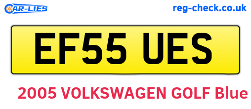 EF55UES are the vehicle registration plates.