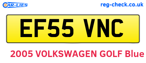 EF55VNC are the vehicle registration plates.