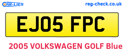 EJ05FPC are the vehicle registration plates.
