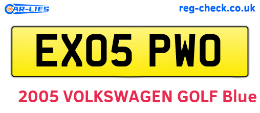EX05PWO are the vehicle registration plates.