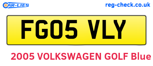 FG05VLY are the vehicle registration plates.