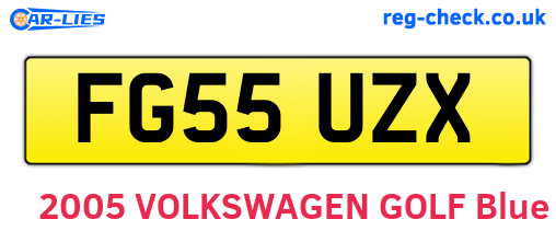 FG55UZX are the vehicle registration plates.