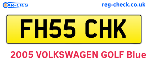 FH55CHK are the vehicle registration plates.