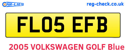 FL05EFB are the vehicle registration plates.