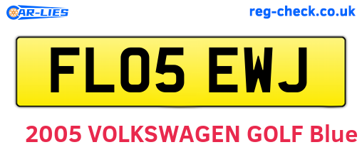 FL05EWJ are the vehicle registration plates.