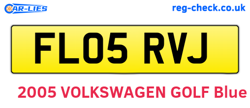 FL05RVJ are the vehicle registration plates.