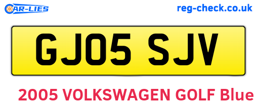 GJ05SJV are the vehicle registration plates.