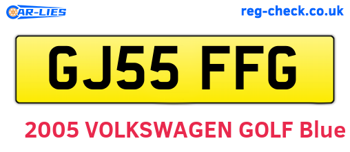 GJ55FFG are the vehicle registration plates.